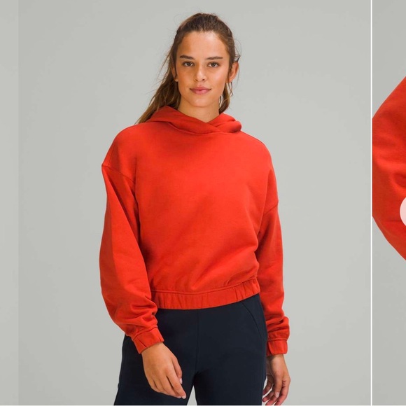 Lululemon Relaxed Cropped Hoodie Canyon Orange Size 2 - Picture 1 of 10